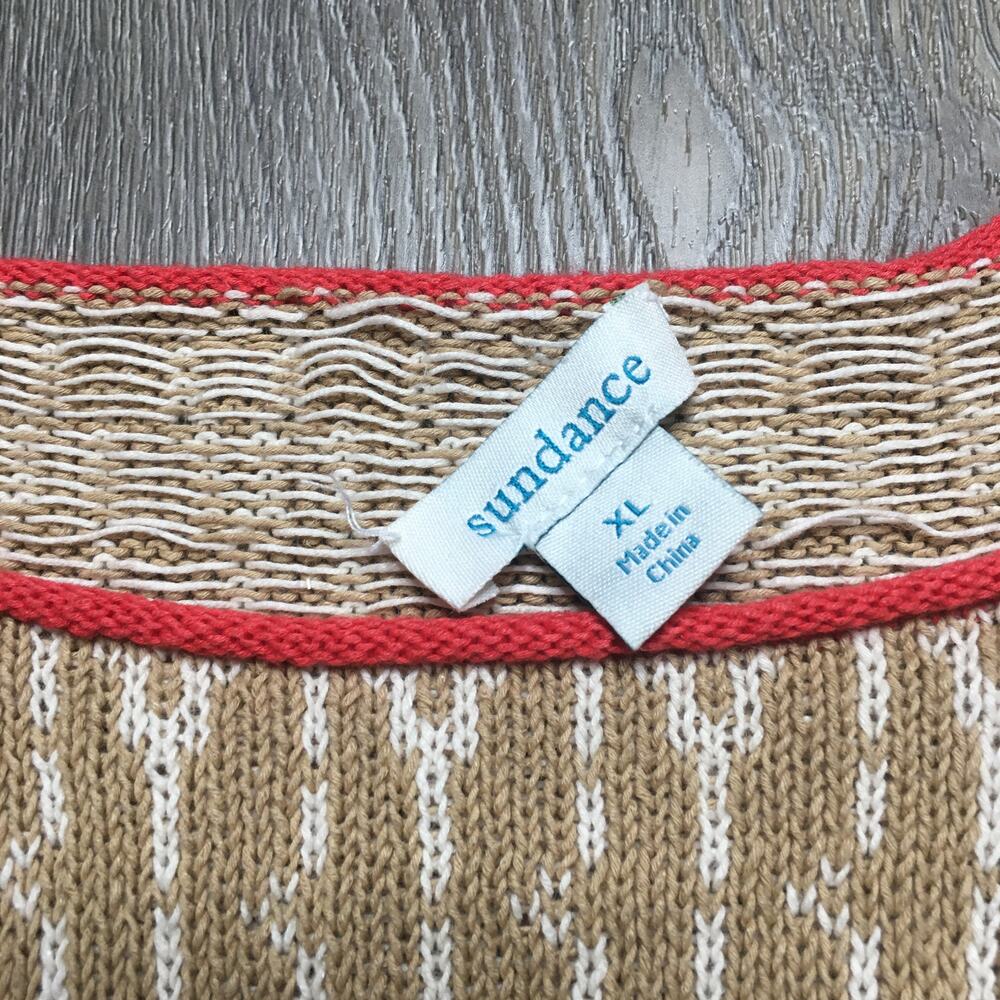 Sundance Womens Knit Jacquard Aztec Multicolor Pullover Sweater Linen Cotton XL - Picture 8 of 9